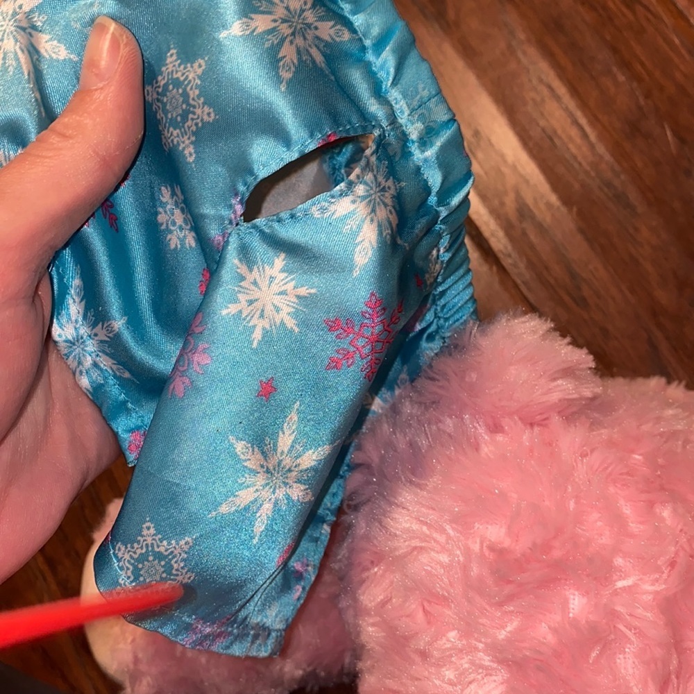 Build-A-Bear Frozen Elsa & Anna Turquoise White pajama sleep set shirt & shorts - Picture 6 of 8